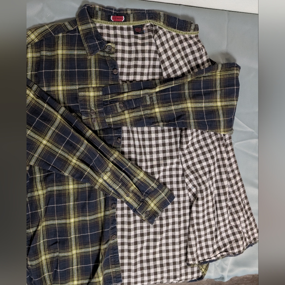 Casual Navy and Yellow Plaid Shirt